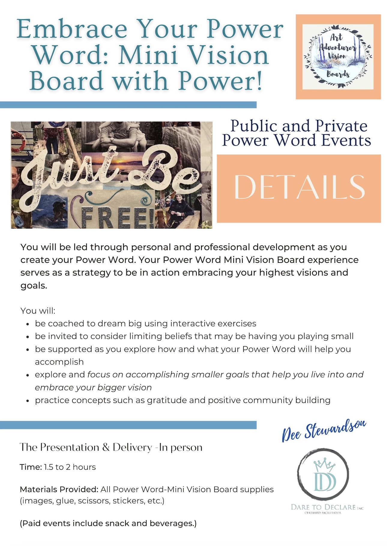 Join us as you embrace your power word, a strategy to be in action embracing your highest visions and goals. Reach out for further details and how to join.